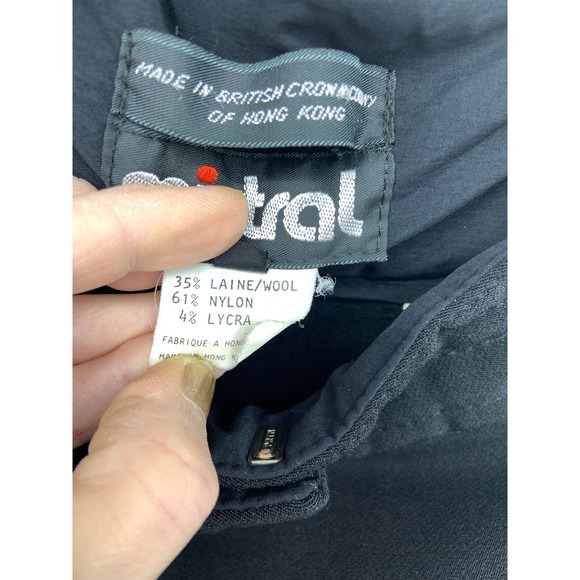 Vintage Mistral Black Ski Pants Size 12 Hong Made in Kong w/ Swiss Fabric - Picture 4 of 11